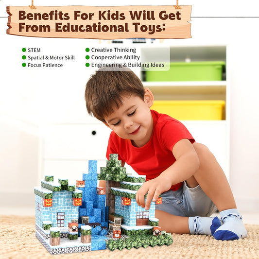 100pcs Magnetic Building Blocks Set - STEM Sensory Construction Toy for Youngsters, Green ABS Material, Perfect Birthday & Holiday Gift for Boys & Girls Ages 3-12