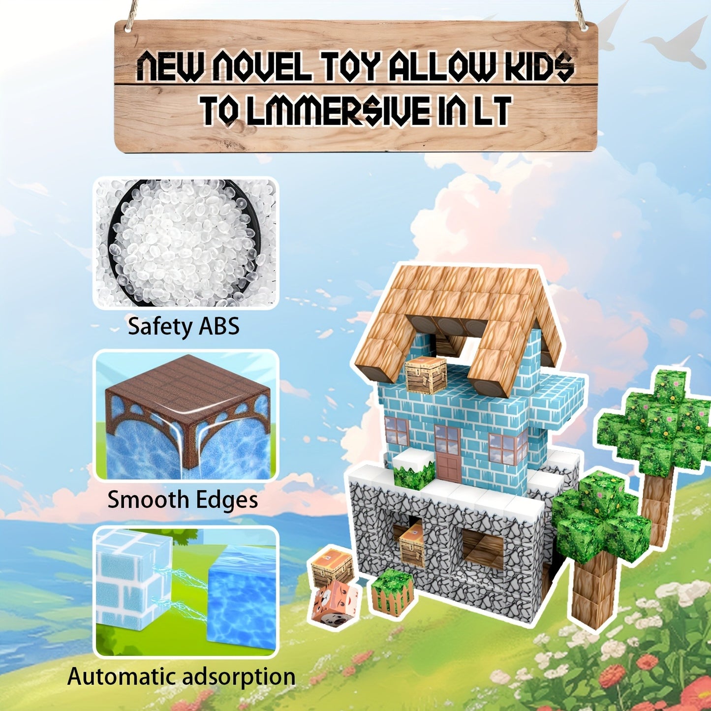 100pcs Magnetic Building Blocks, Sensory Toys for Toddlers, Construction Toys Children's Day Birthday Gifts, Suitable for 3-5 6-8 8-12 Years Old Boys Girls