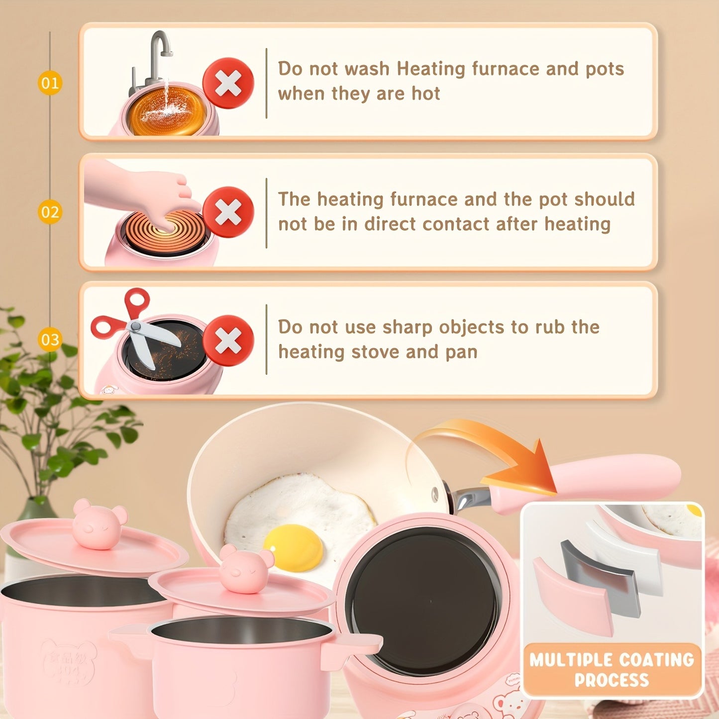 Cooking Set Real Safe Easy Kitchen Tools, Utensils Includes Stove Burner Aprons Cooking Tool Etc For Real Food Making Aged 8 -12 Educational Toys (Pink)