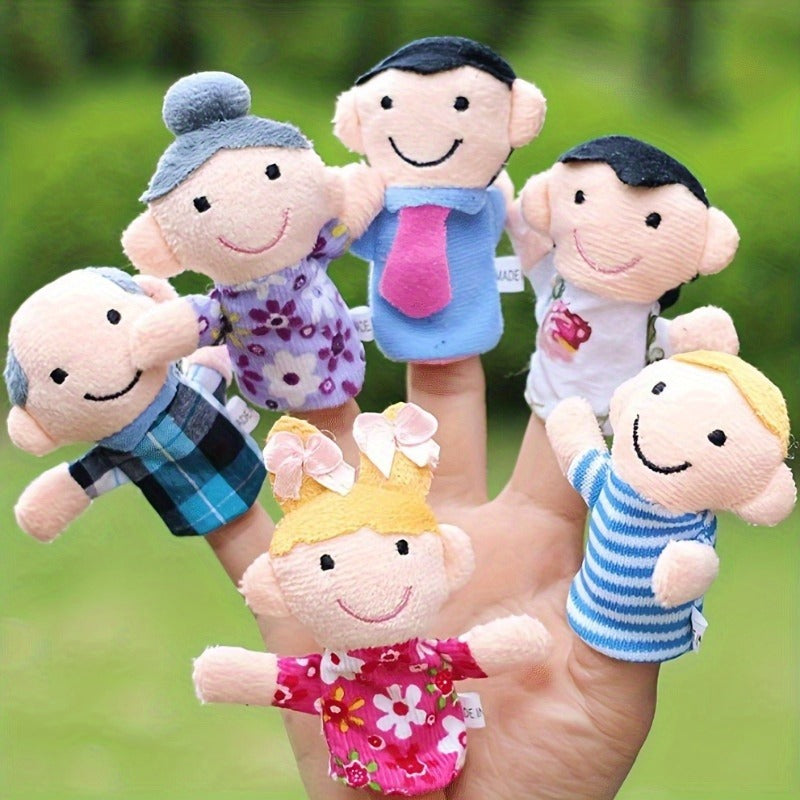 6pcs Soft Plush Finger Puppet Set - Story Time Learning Aid, Plush Doll Toy Combination - Suitable for Christmas, Parties, Entertainment Time, School