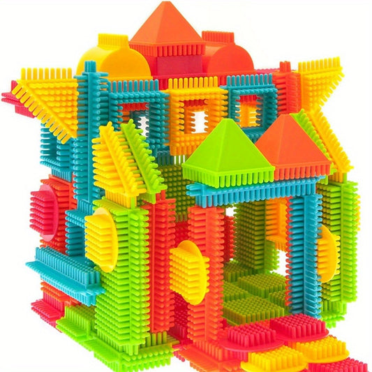 150pcs Hedgehog-Shaped Building Block Set - Soft Interlocking Brush Blocks - Educational Learning Toy for Preschoolers and Children - Ideal Gift for Children'S Day, Holidays, and Birthdays