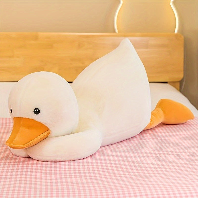 1 Cute White Duck Plush Pet Toy - Soft, Cute Cartoon Design with Comfortable Polyester Fiber Fill, Perfect for Interactive Play with All Breed Sizes Dogs