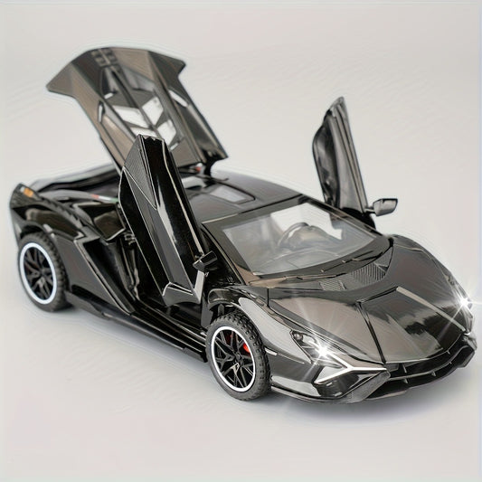 1:32 Toy Cars Lambo Sian FKP3 Metal Model Car With Light And Sound Pull Back Toy Car For Boys Age 3-4-5-6-7-8 + Year Old Kids Boys Girls Gift