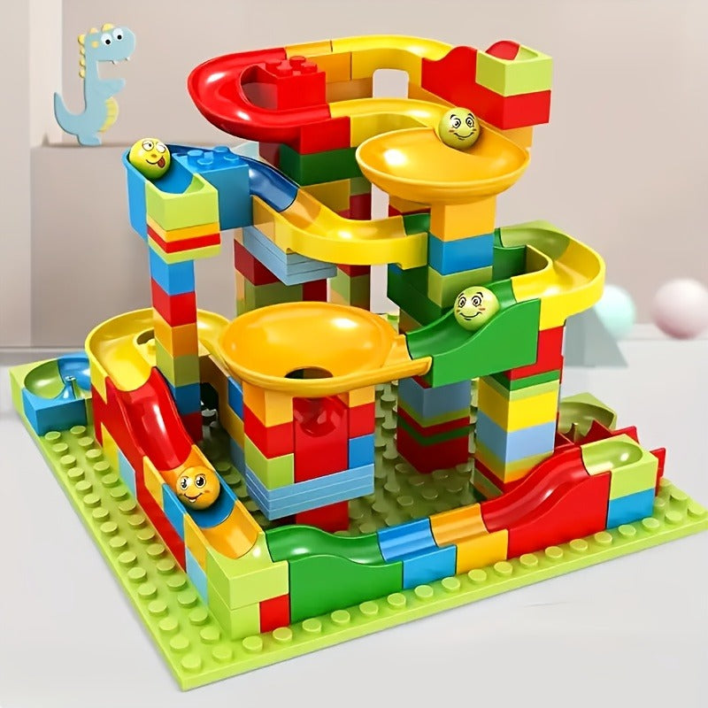 171pcs Sliding Track Building Blocks, DIY Educational Toy, Interlocking Construction Set, 171pcs Model Decoration, Gift for Kids, Birthday Present, Holiday Gift