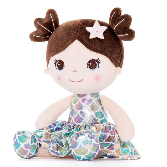 12" Plush Baby Girl Doll with Colorful Dress - Soft Polyester, Ideal for Birthday & Holiday Gifts, Perfect for Youngsters' Playtime & Party Decor, Dolls for Kid
