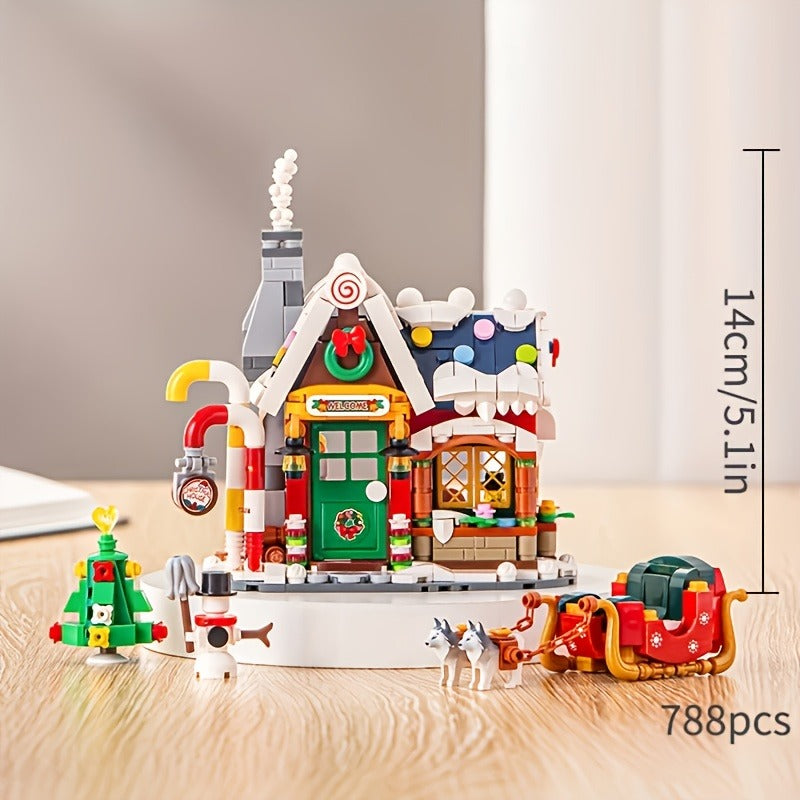 Small Particle Building Blocks Assembled Toys, Building Scene Assembled Models, Patchwork House, Candy House, Pumpkin Car, New Year Christmas Birthday Gifts