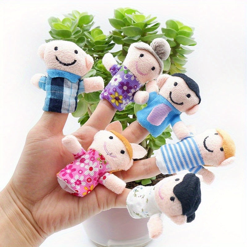 6pcs Soft Plush Finger Puppet Set - Story Time Learning Aid, Plush Doll Toy Combination - Suitable for Christmas, Parties, Entertainment Time, School
