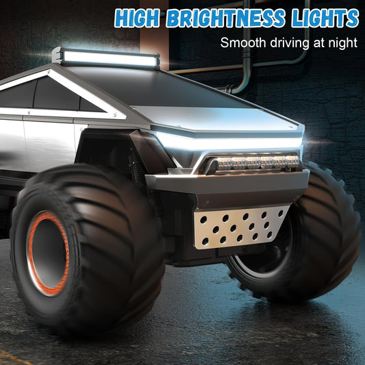 All Terrain RC Monster Truck Toy, 2.4GHz 4WD Remote Control Off-road Vehicle with LED Lights, Music And Excellent Grip Big Wheels, 6+ Boys And Girls Birthday, Christmas, Halloween Gifts