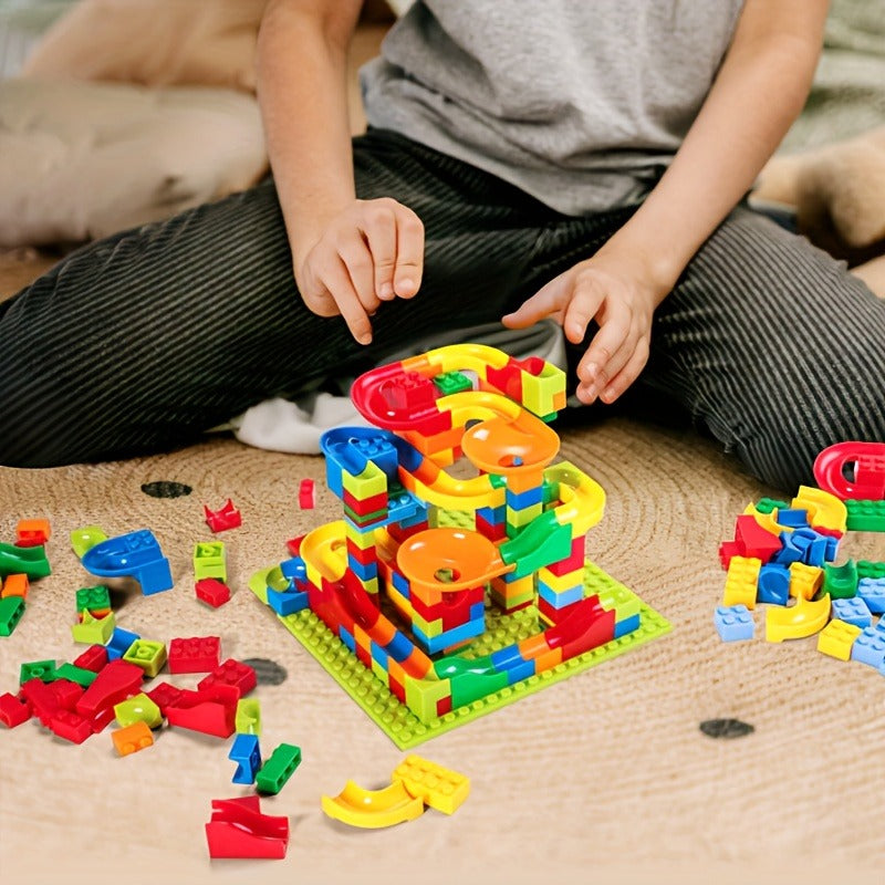 171pcs Sliding Track Building Blocks, DIY Educational Toy, Interlocking Construction Set, 171pcs Model Decoration, Gift for Kids, Birthday Present, Holiday Gift