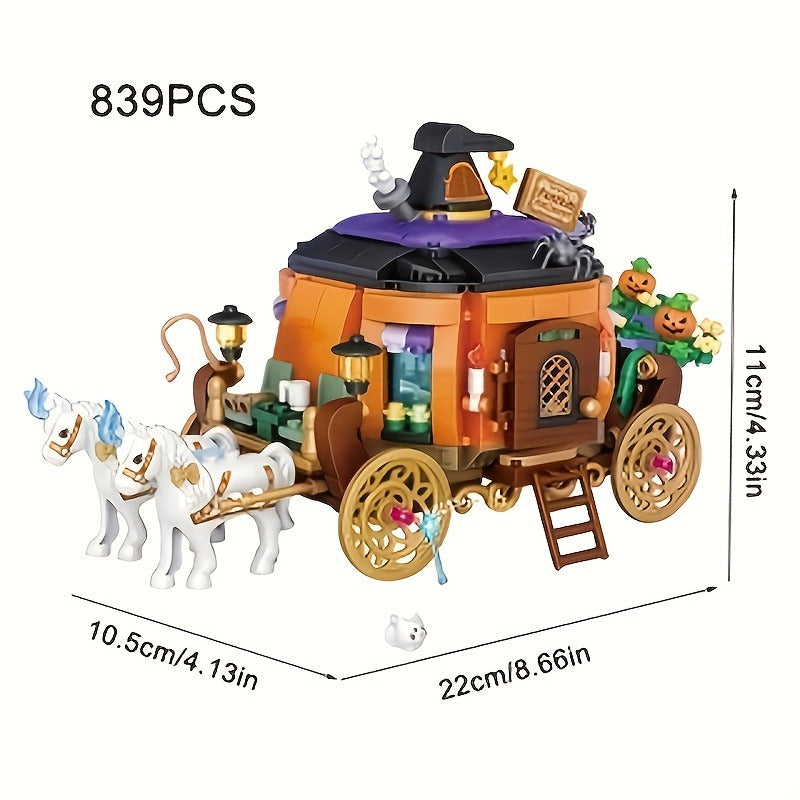 Small Particle Building Blocks Assembled Toys, Building Scene Assembled Models, Patchwork House, Candy House, Pumpkin Car, New Year Christmas Birthday Gifts