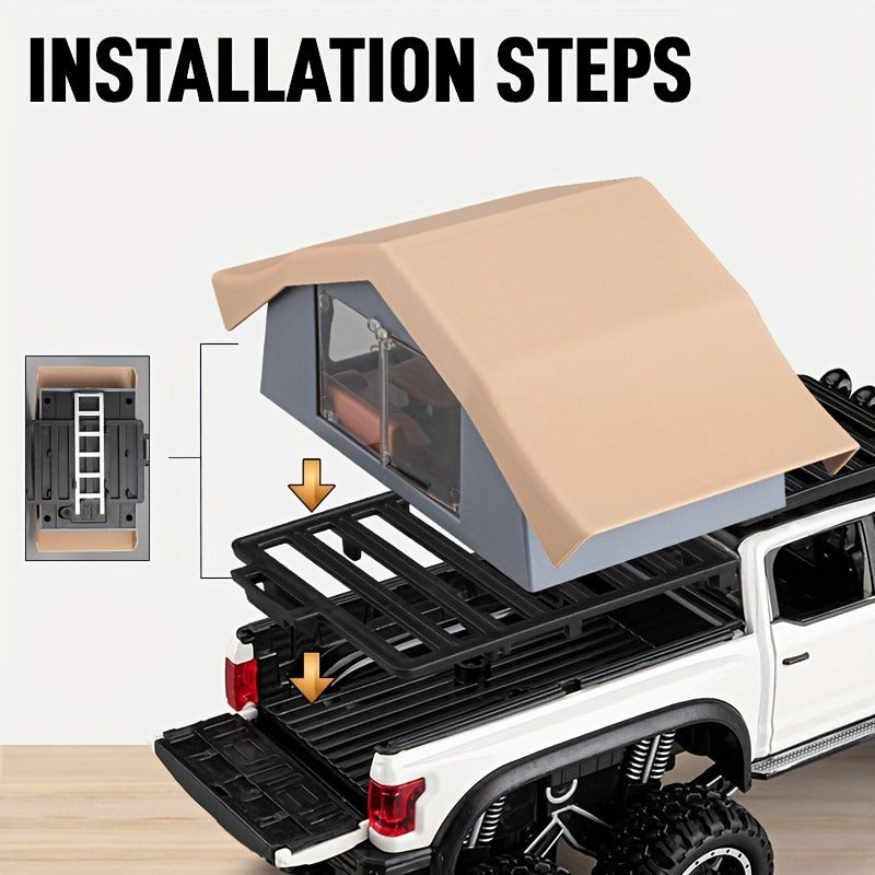 Toy Trucks For Boys Age 3+, Trucks For Kids F150 Diecast Truck, Model F150 Pickup Truck With Sightseeing Cabin, Pull Back Cars With Light And Sound, Trucks For Kids