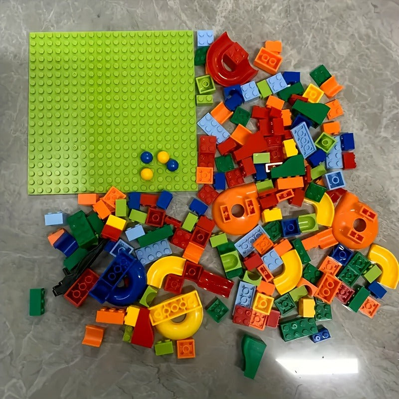 171pcs Sliding Track Building Blocks, DIY Educational Toy, Interlocking Construction Set, 171pcs Model Decoration, Gift for Kids, Birthday Present, Holiday Gift