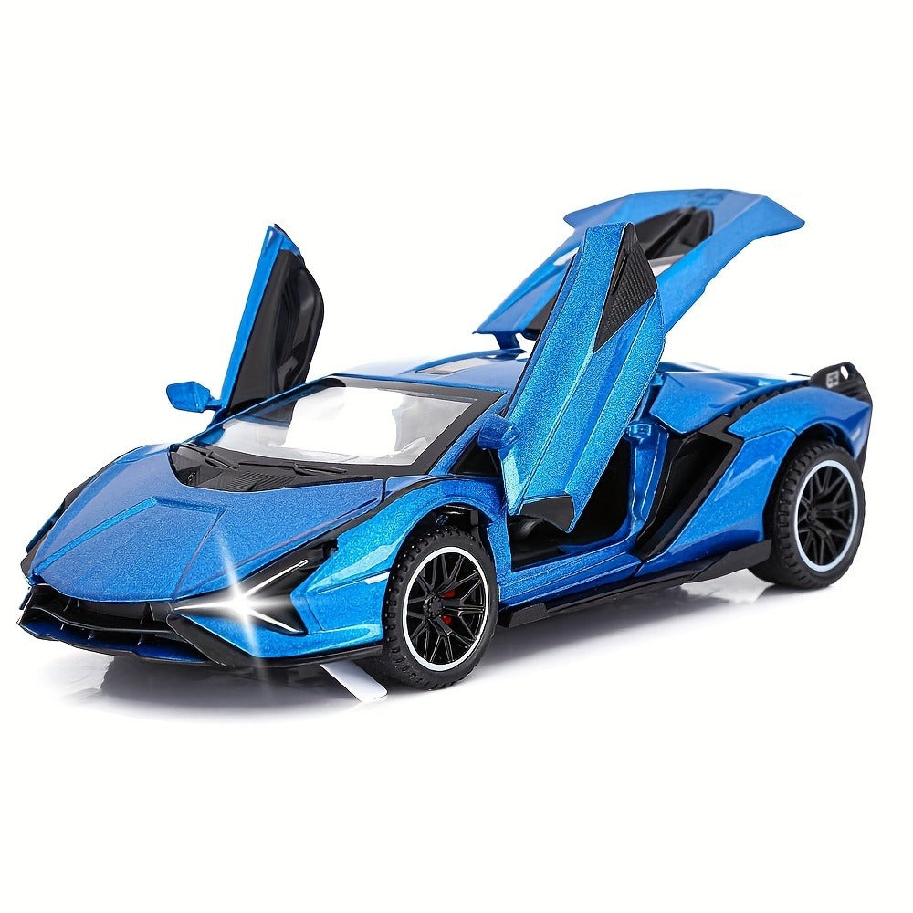 1:32 Toy Cars Lambo Sian FKP3 Metal Model Car With Light And Sound Pull Back Toy Car For Boys Age 3-4-5-6-7-8 + Year Old Kids Boys Girls Gift
