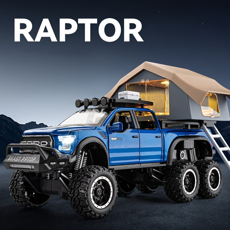 Toy Trucks For Boys Age 3+, Trucks For Kids F150 Diecast Truck, Model F150 Pickup Truck With Sightseeing Cabin, Pull Back Cars With Light And Sound, Trucks For Kids