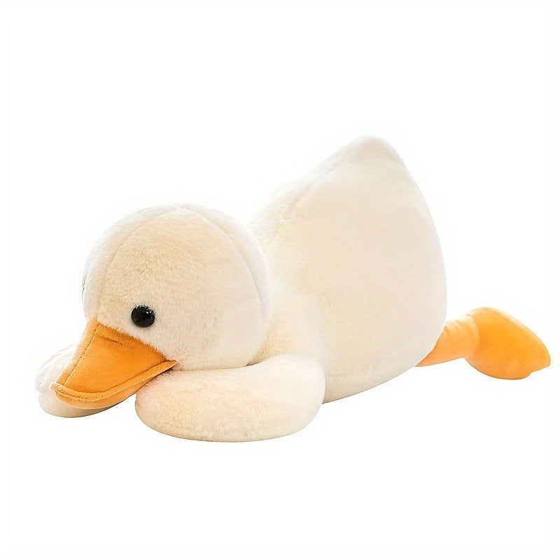 1 Cute White Duck Plush Pet Toy - Soft, Cute Cartoon Design with Comfortable Polyester Fiber Fill, Perfect for Interactive Play with All Breed Sizes Dogs