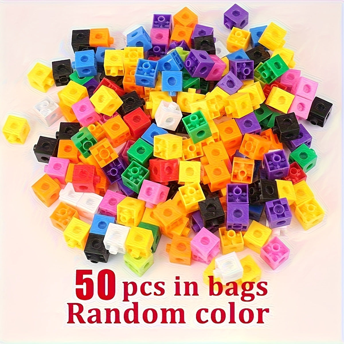 100pcs Colorful Cube Building Blocks Set, Educational Math Learning Aid Tool, Interlocking Cube Construction Toy, Durable PP Material, Suitable for Children Ages 3-6