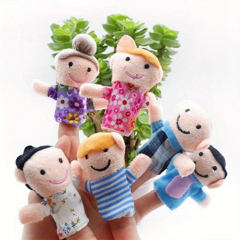 6pcs Soft Plush Finger Puppet Set - Story Time Learning Aid, Plush Doll Toy Combination - Suitable for Christmas, Parties, Entertainment Time, School