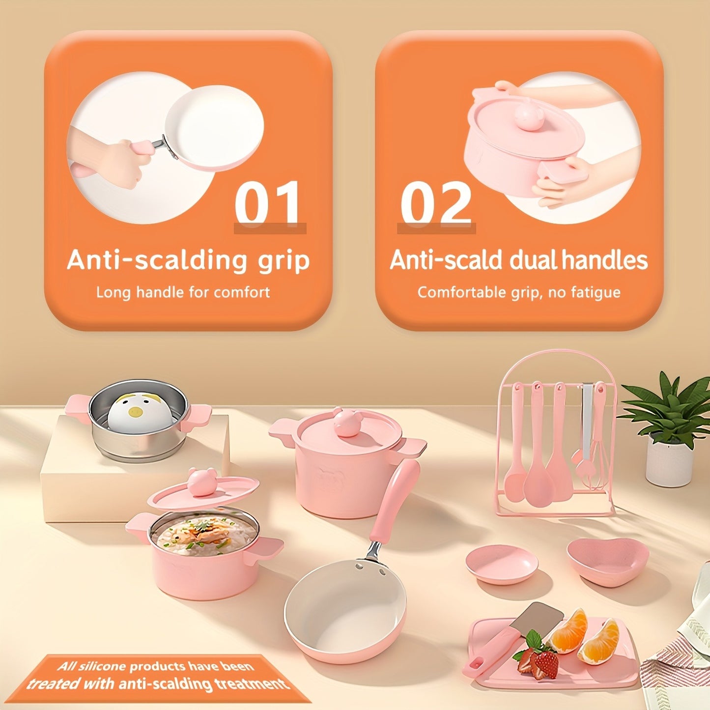 Cooking Set Real Safe Easy Kitchen Tools, Utensils Includes Stove Burner Aprons Cooking Tool Etc For Real Food Making Aged 8 -12 Educational Toys (Pink)