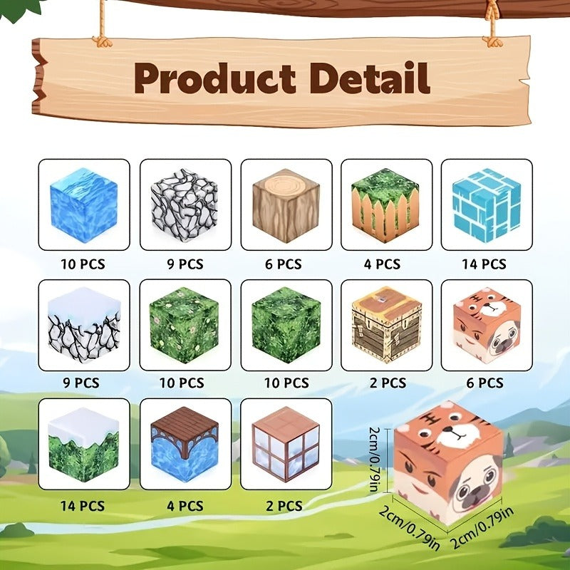 100pcs Magnetic Building Blocks Set - STEM Sensory Construction Toy for Youngsters, Green ABS Material, Perfect Birthday & Holiday Gift for Boys & Girls Ages 3-12